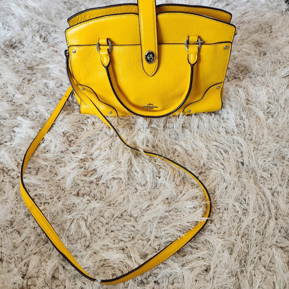 Yellow Coach Crossbody Mercer Leather Satchel